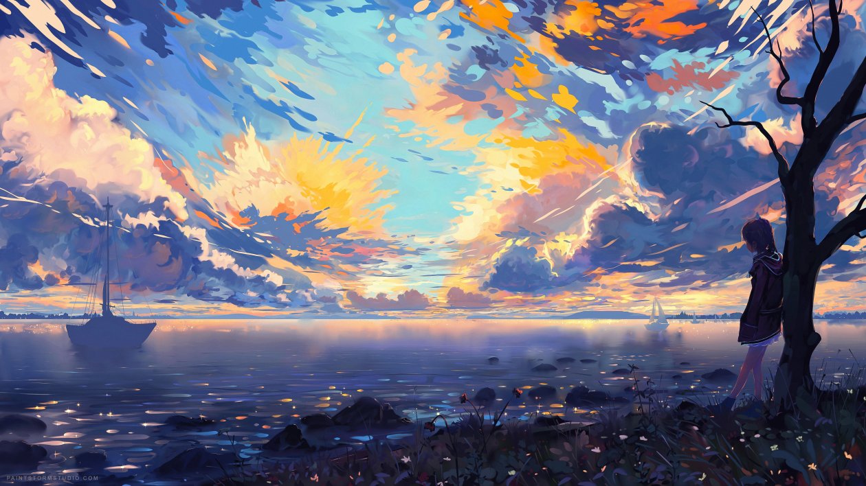 My Secret Alone Time Sea Shore Clouds Silence Digital Art 4k