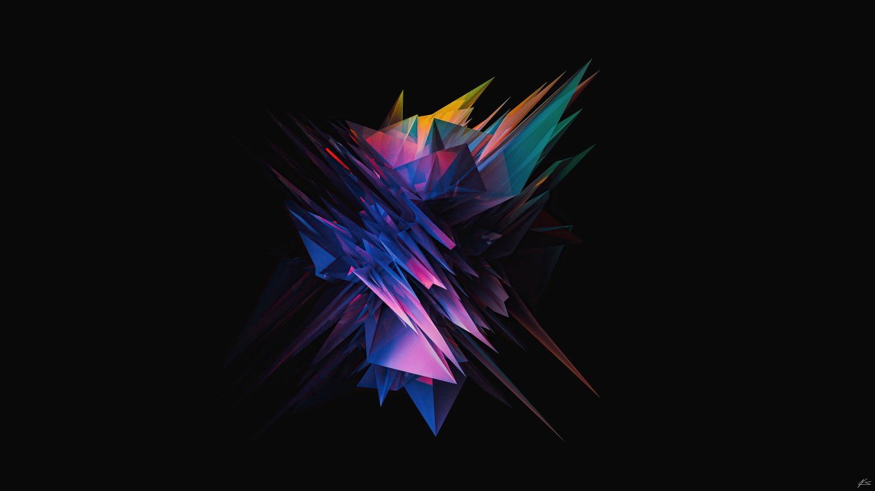 Glass Abstract Sharp Shapes 5k