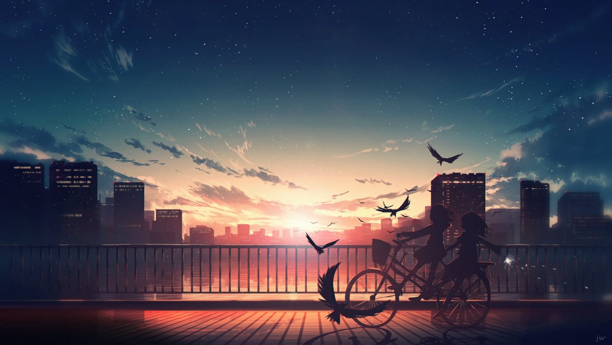 Anime Girls Joy Time On Bike 5k