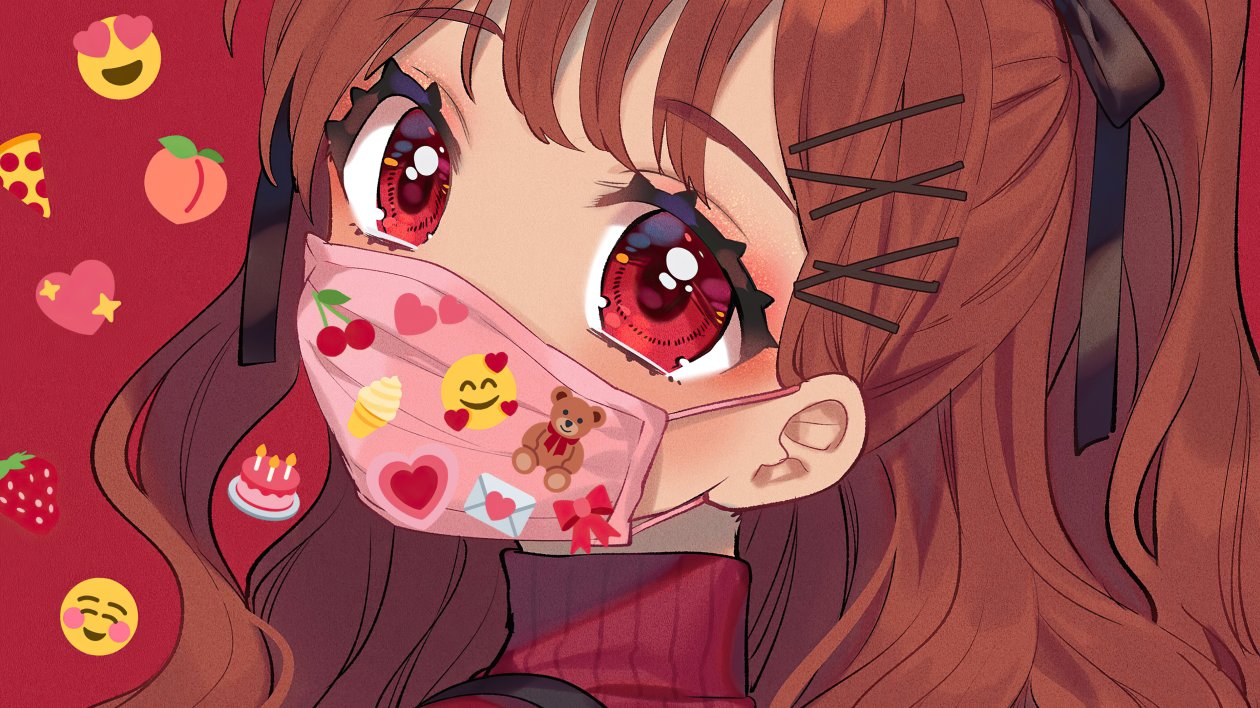 Anime Girl Big Eyes Tattoo Mask