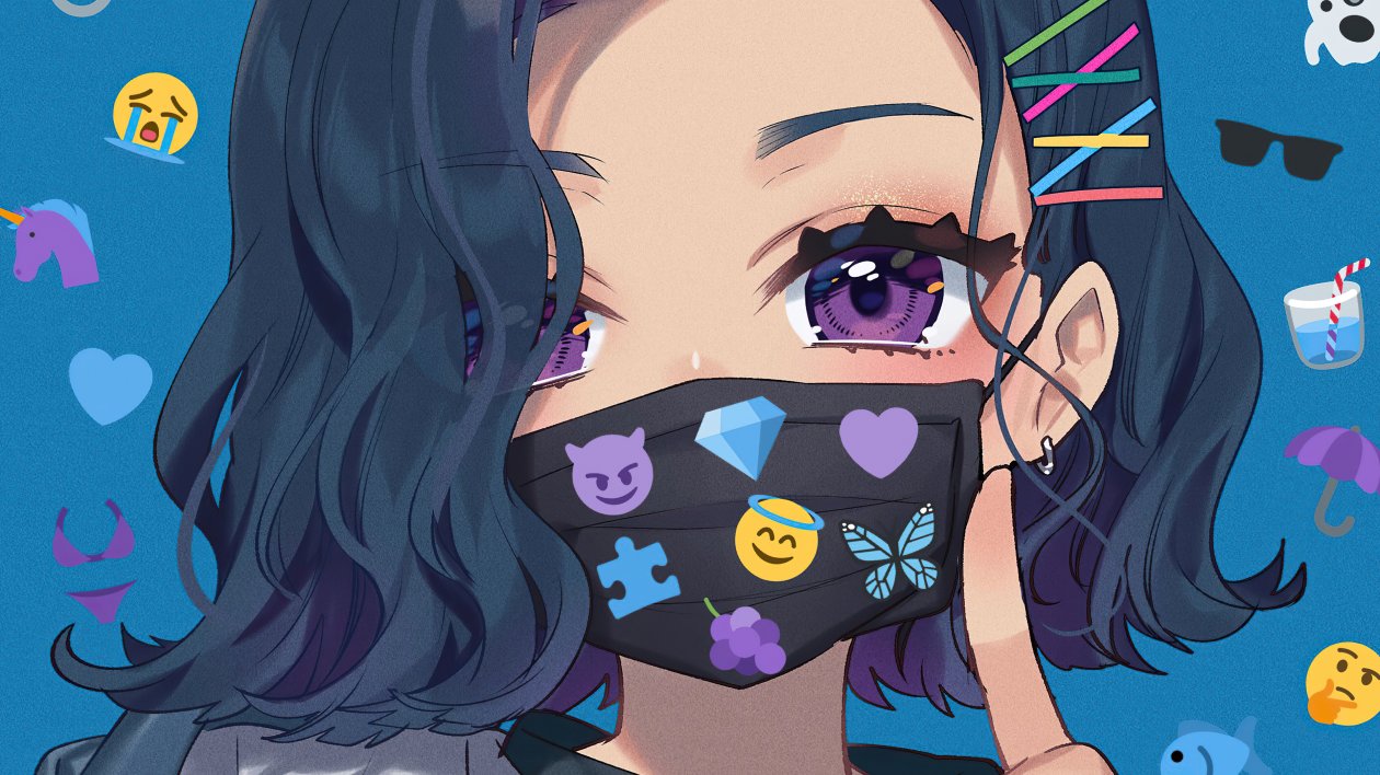 Anime Girl Big Eyes Tattoo Mask 4k