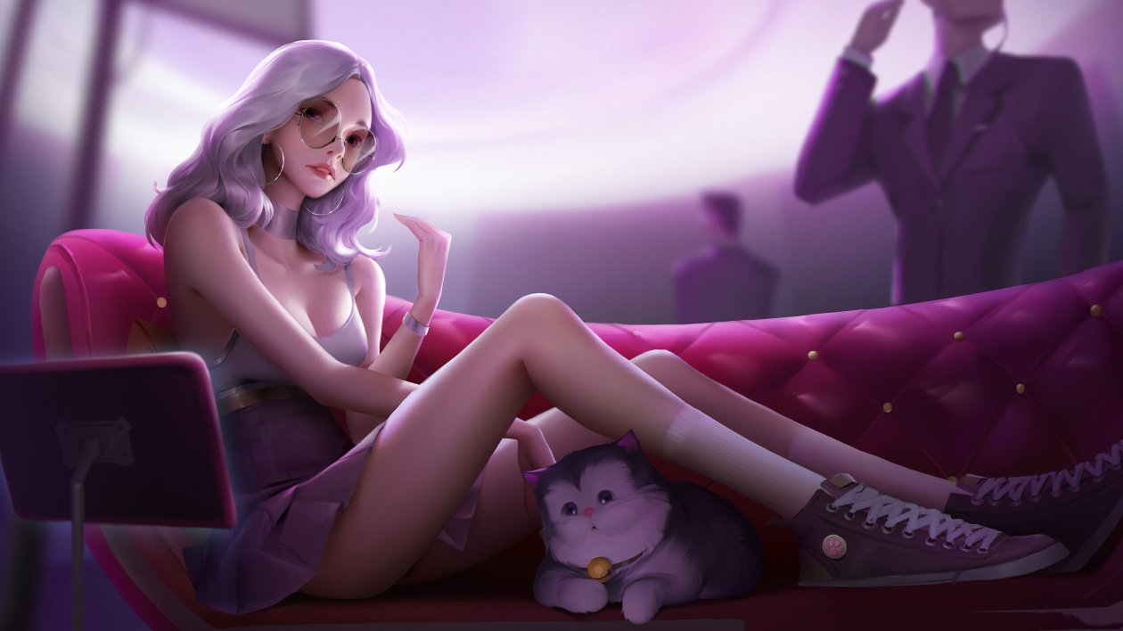 Cute Girl With Dog 4k