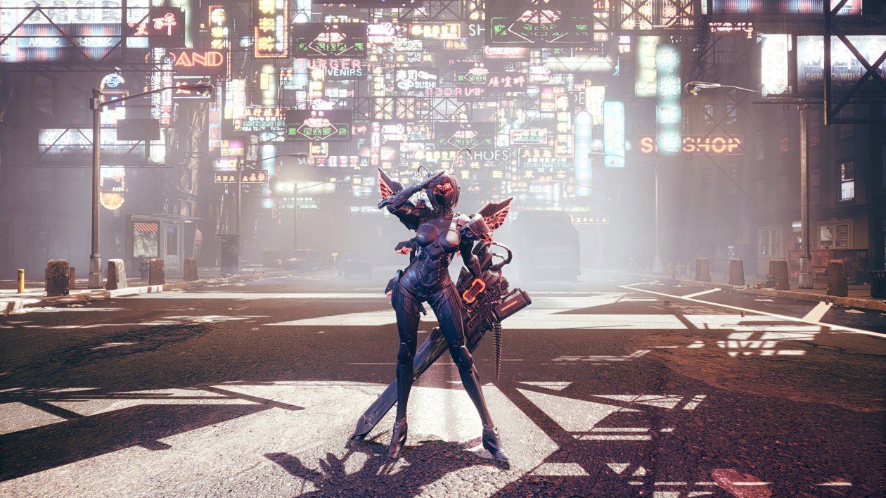 Cyberpunk Girl With Gaint Gun