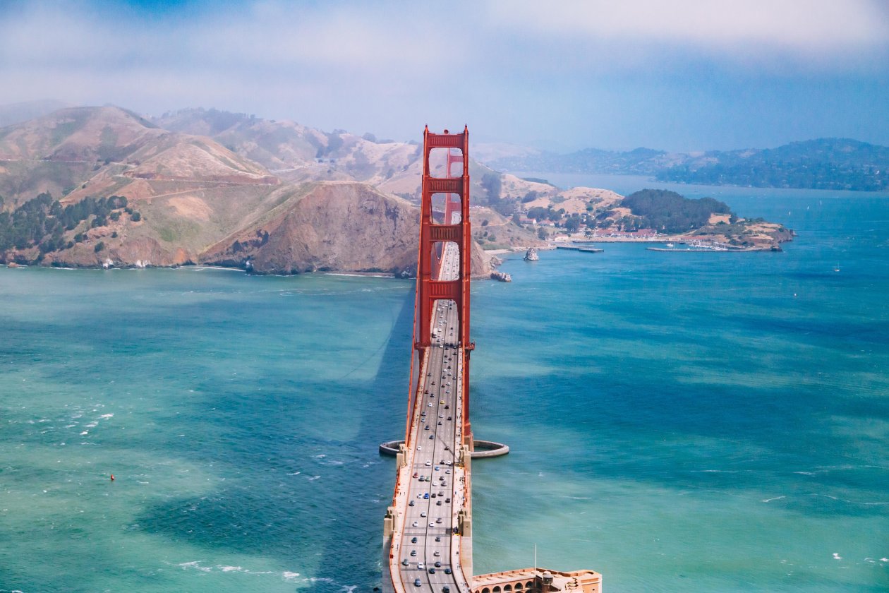 San Francisco Bridge Aerial View 5k