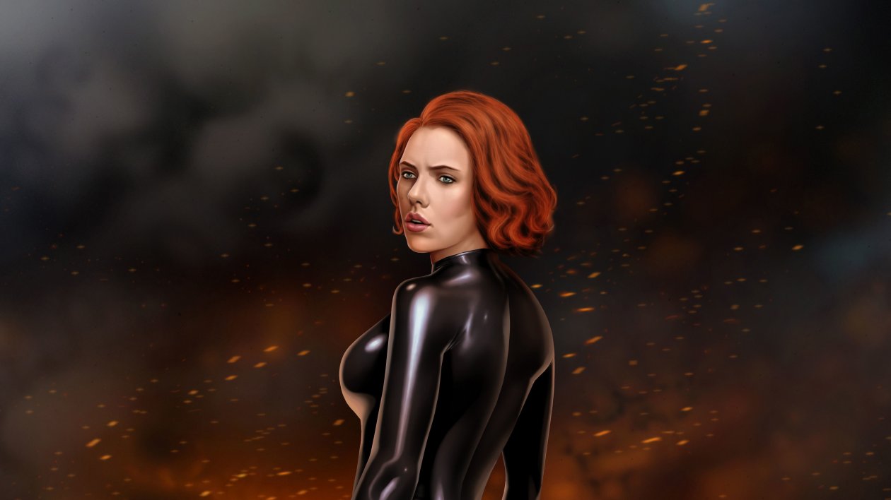 Black Widow 5k Digital Artwork