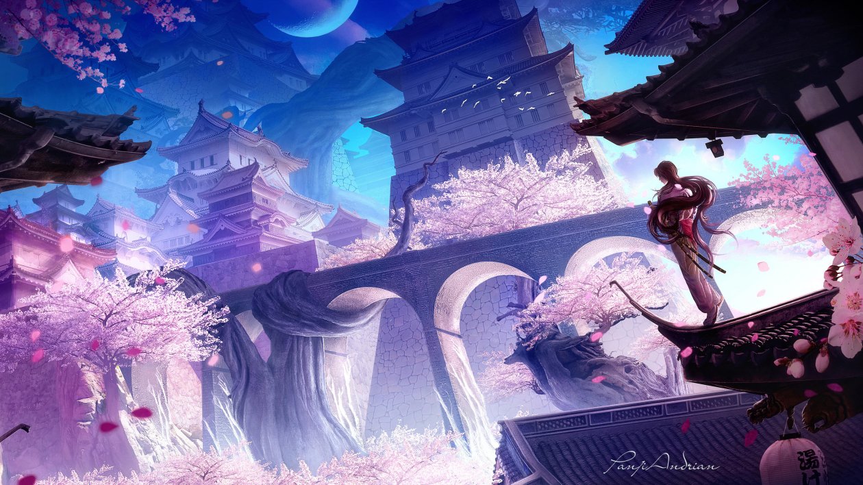 Sakura Castle 4k