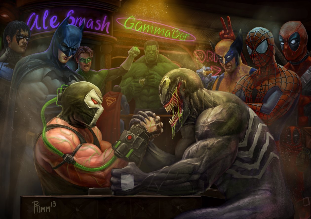Venom Vs Bane Arm Wrestling
