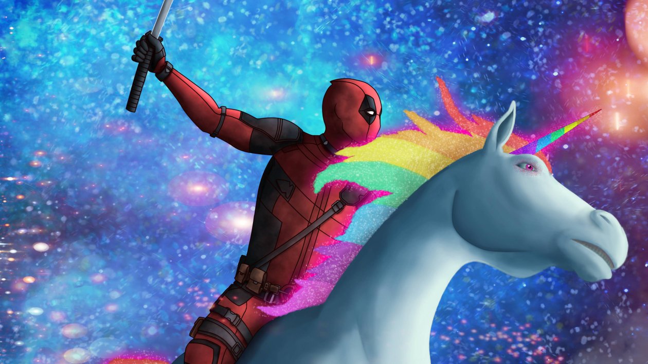 Deadpool On Unicorn