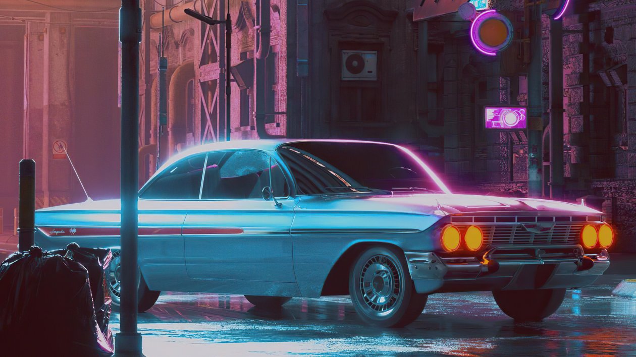 Lonely Night 80s Retro Car 5k