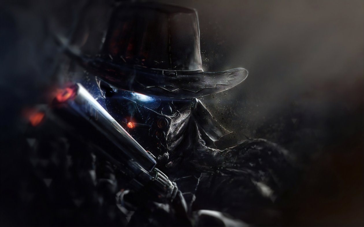 Shadow Man With Gun 4k