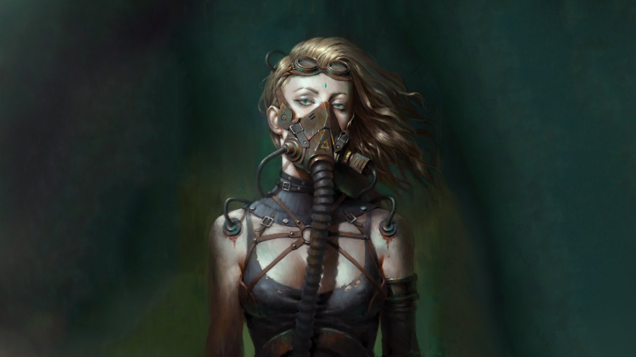 Girl Wearing Mask Cyberpunk