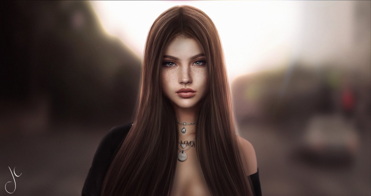 Brown Silky Hair Fantasy Girl 5k
