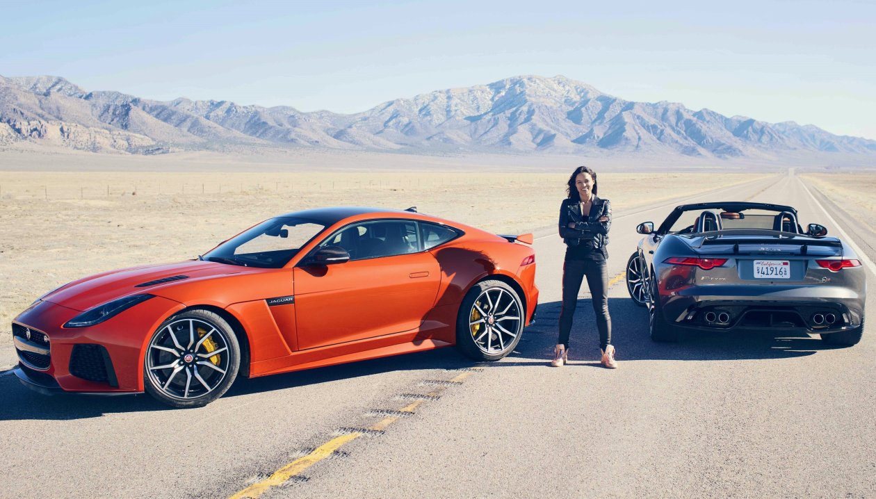 Michelle Rodriguez With Jaguar Sports Car