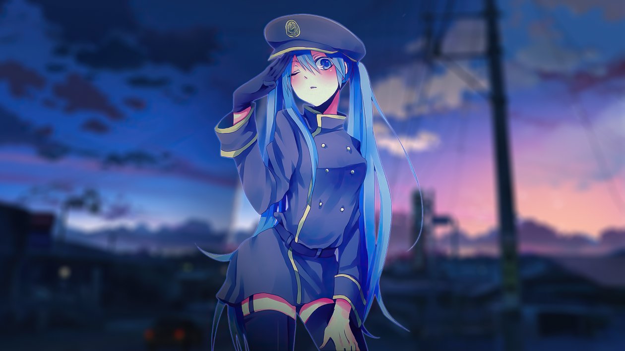 Anime Girl Bluehair 4k
