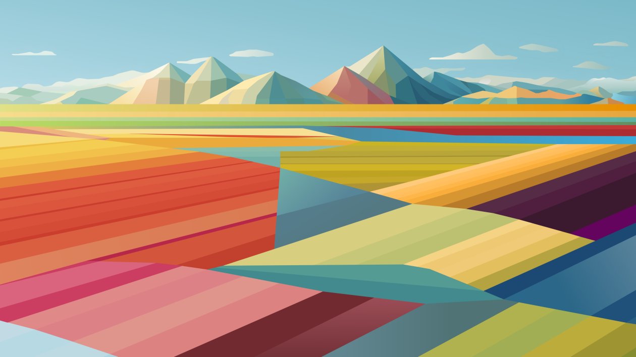 Colorful Shapes And Landscape 5k