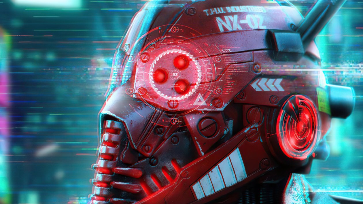 Cyberpunk Robo Mask 4k