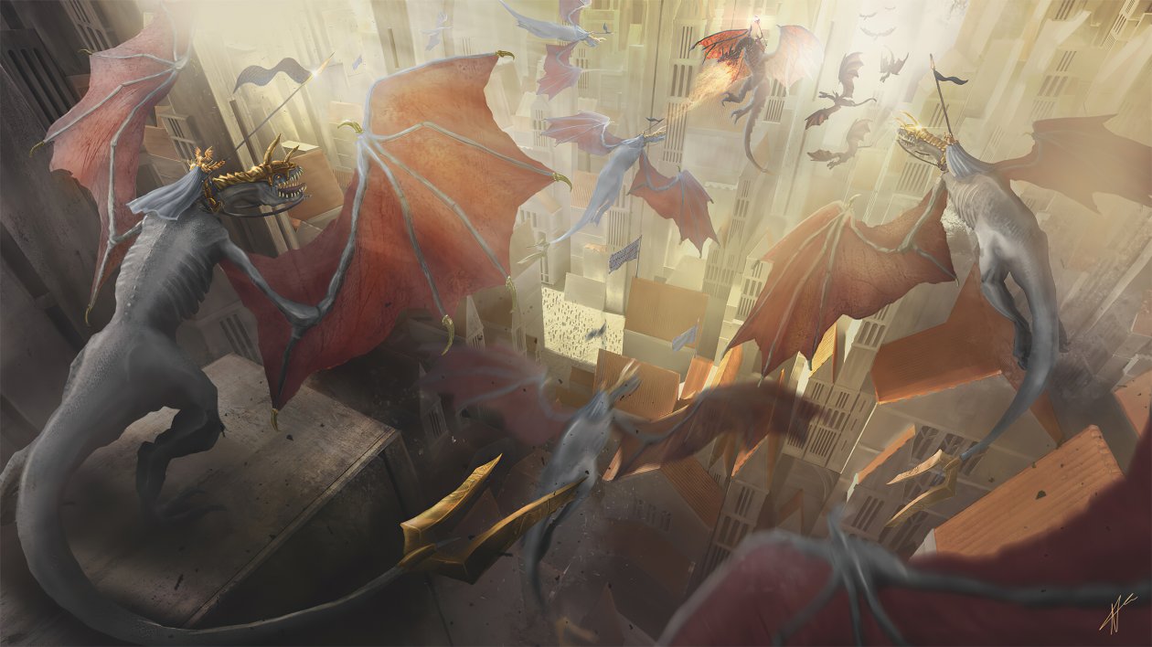 Dragons Battle 4k