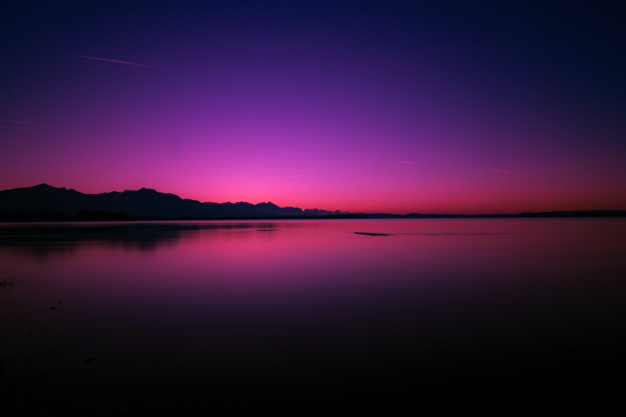Calm Water Body Pink Evening 4k