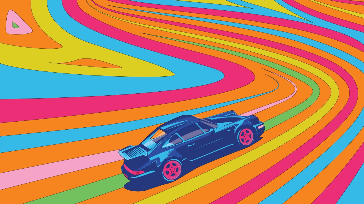Psychedelic Porsche 8k