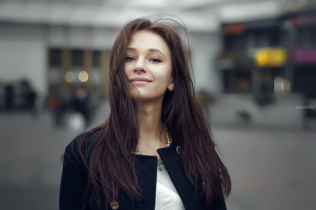 Cute Smiling Girl Looking