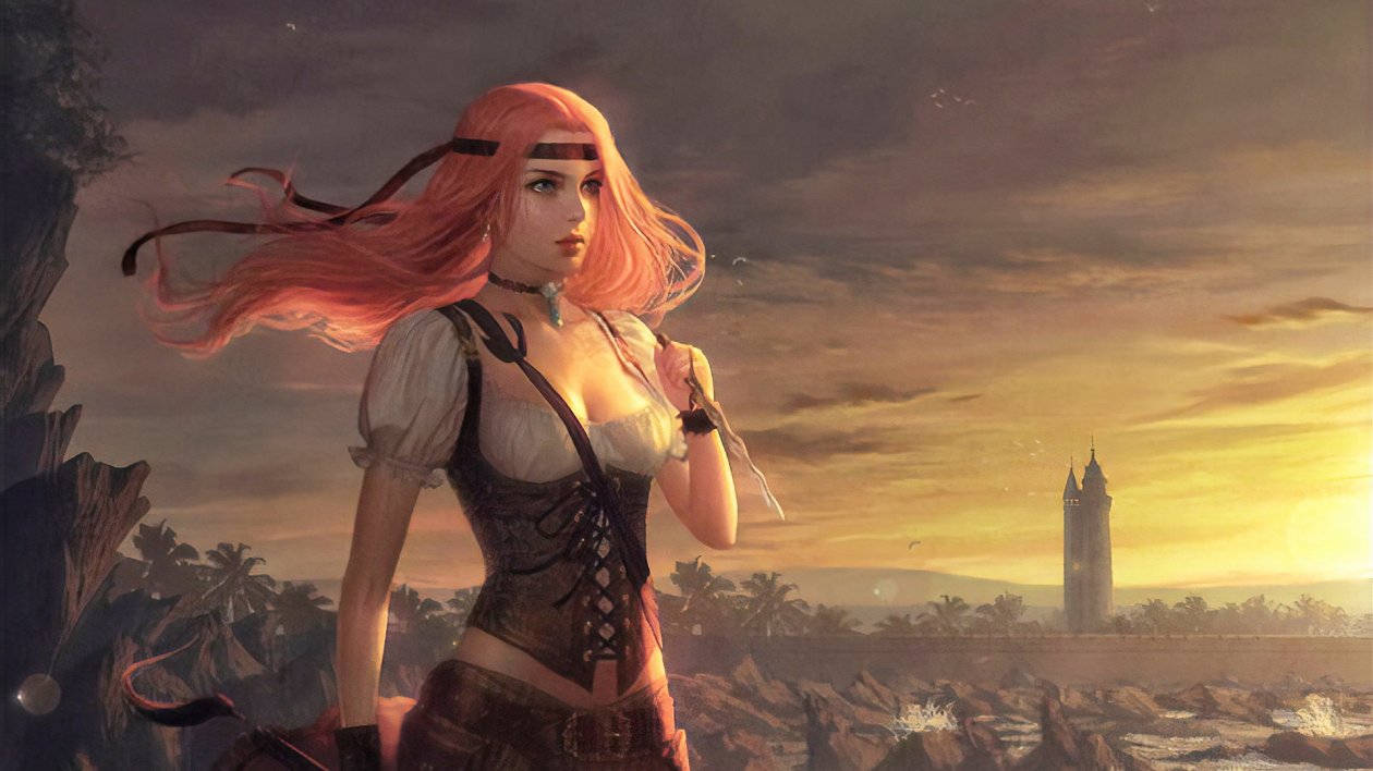 Warrior Girl With Knife Painting