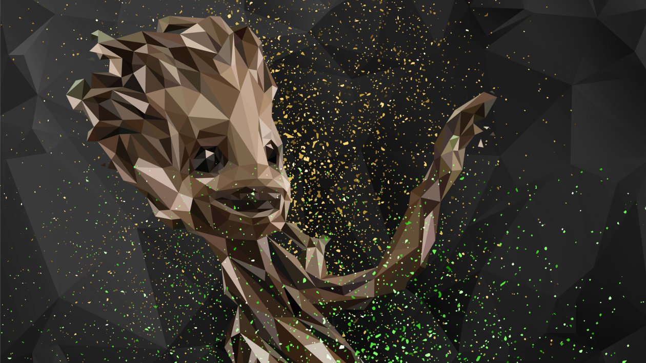 Baby Groot Abstract Digital Art