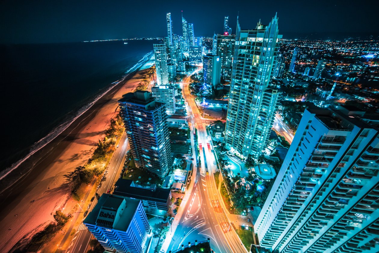 Australia Buildings Lights At Night 4k