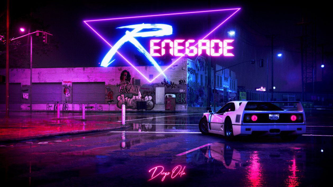 Retrowave Cyberpunk Car 4k