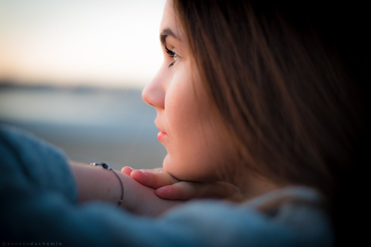Asian Girl Outdoors Face Portrait
