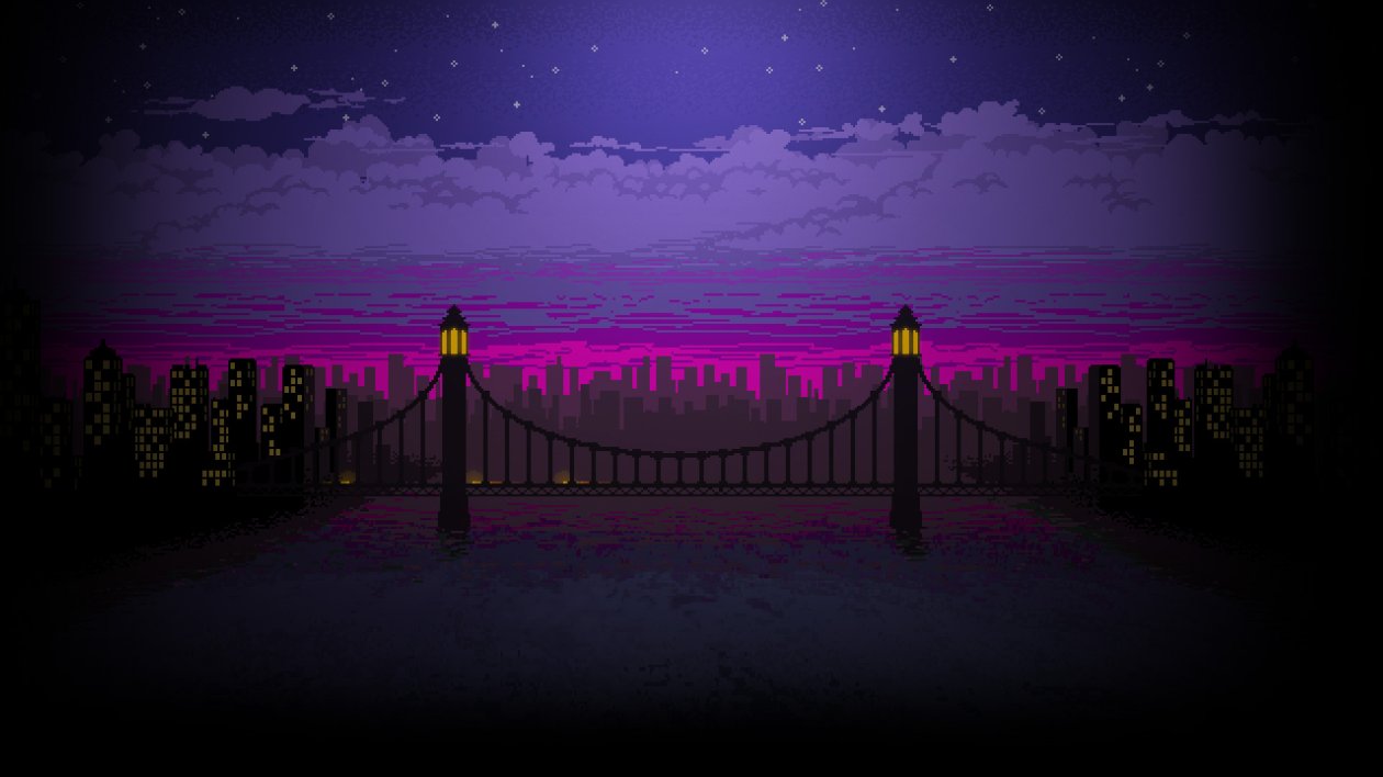 Pixel Art Bridge Night