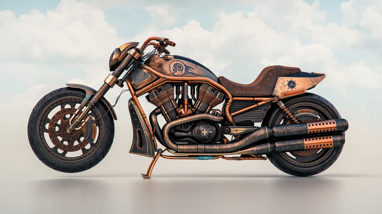 Harley Davidson Night Rider Steampunk 4k