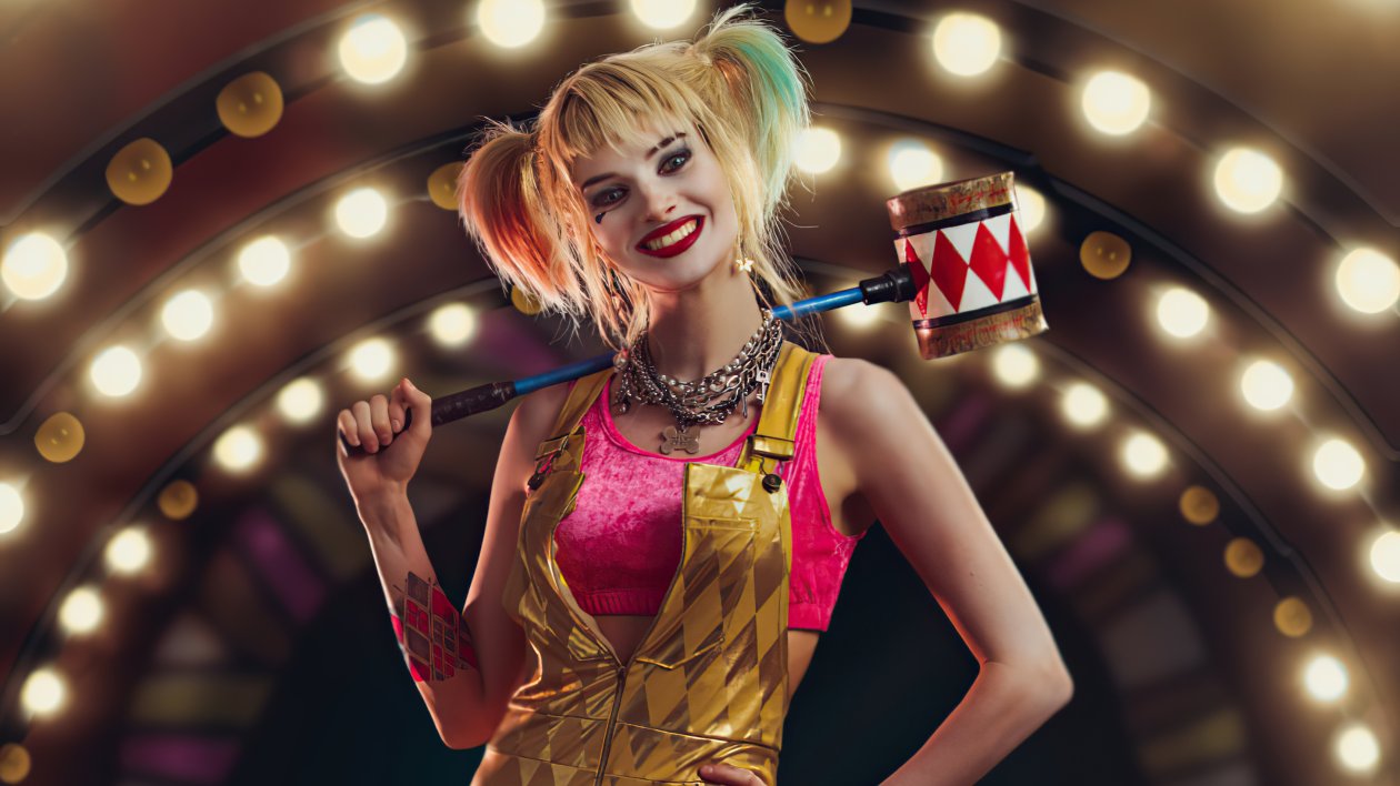 Harley Quinn With Hammer Cosplay 4k