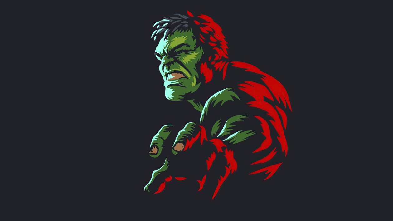 Hulk Minimal Art 4k