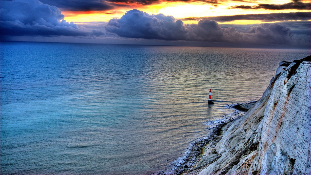 Sea Lighthouse Rock Sunset