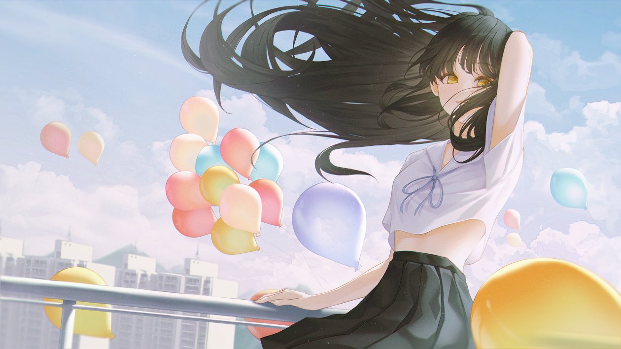 Anime Girl School Hands In Hair