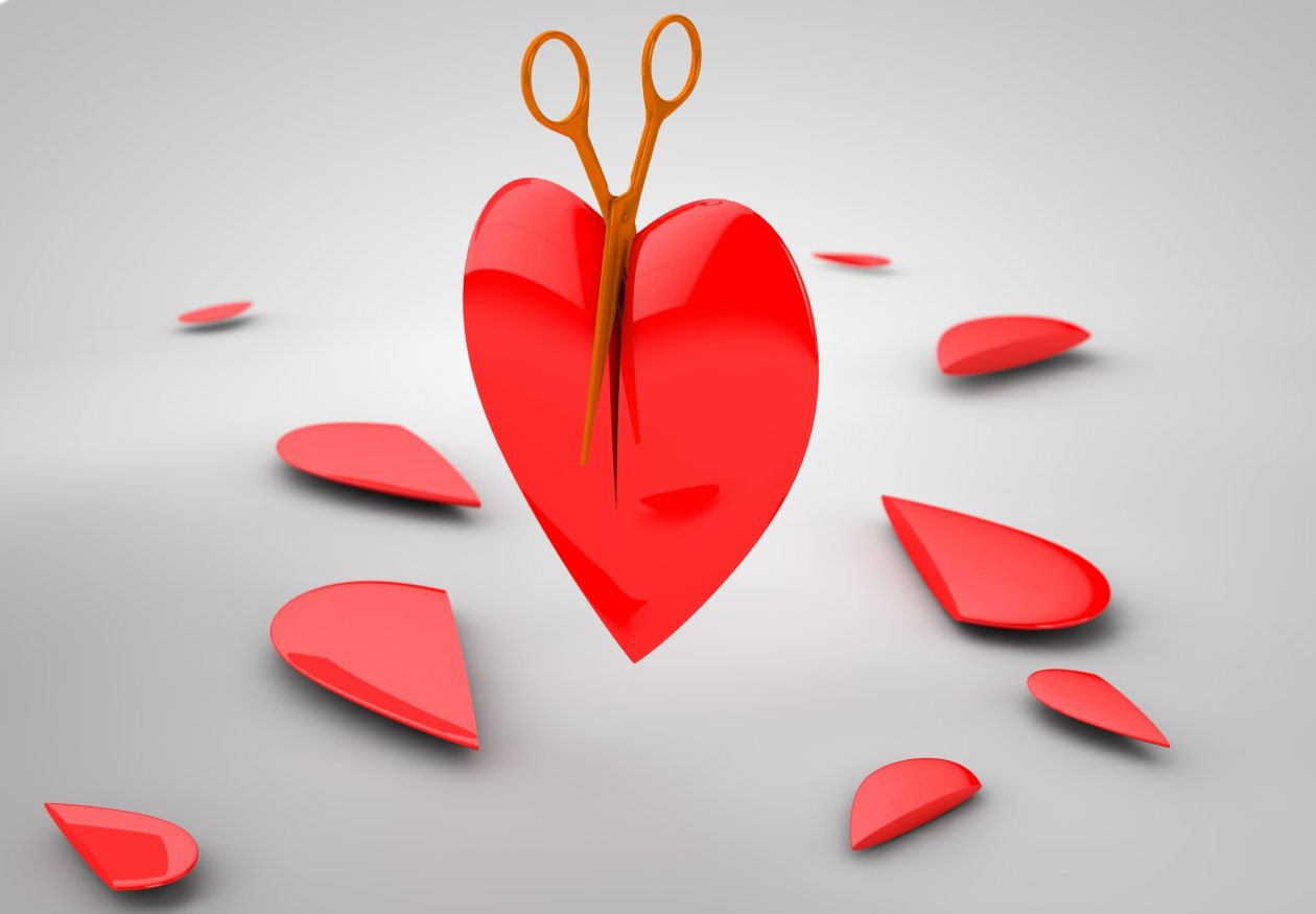 Scissors Cutting Heart