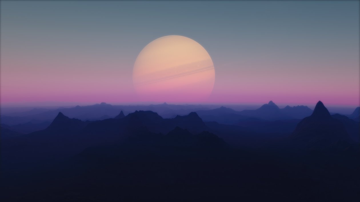 Moon In The Close Orbit With Ringed Gas 5k