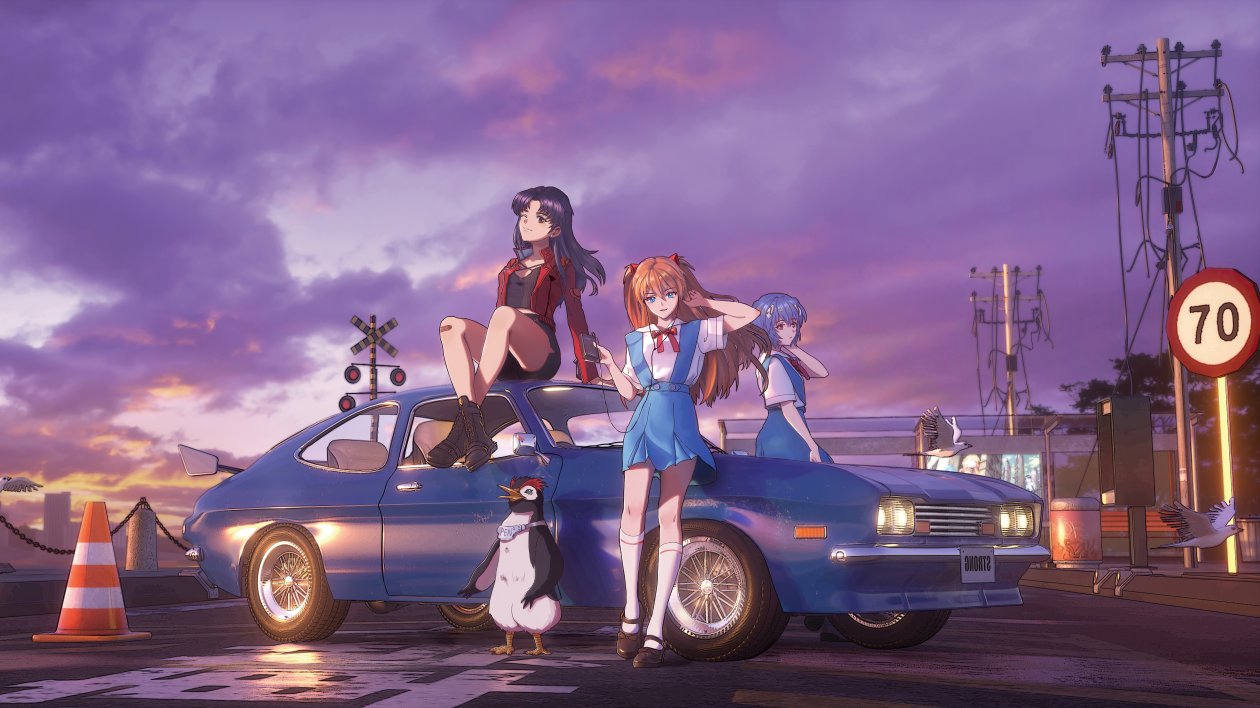 Neon Genesis Evangelion Asuka Langley Soryu Katsuragi Misato Ayanami Rei 5k