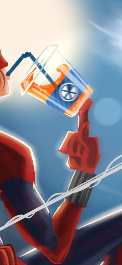 Fond d'écran iPhone Spiderman Drinking Soda