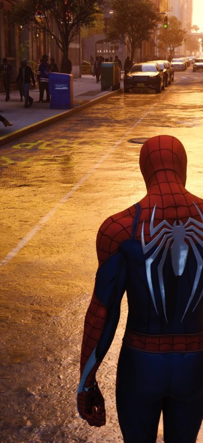 Fond d'écran iPhone Spiderman Walking In NYC Streets