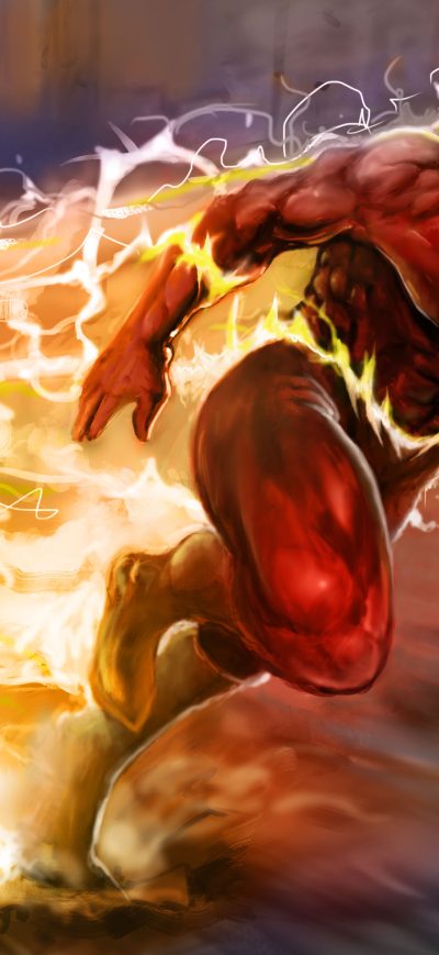 Fond d'écran iPhone The Flash Running Artwork 5k