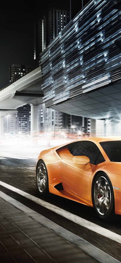 Fond d'écran iPhone Orange Lamborghini Huracan 8k