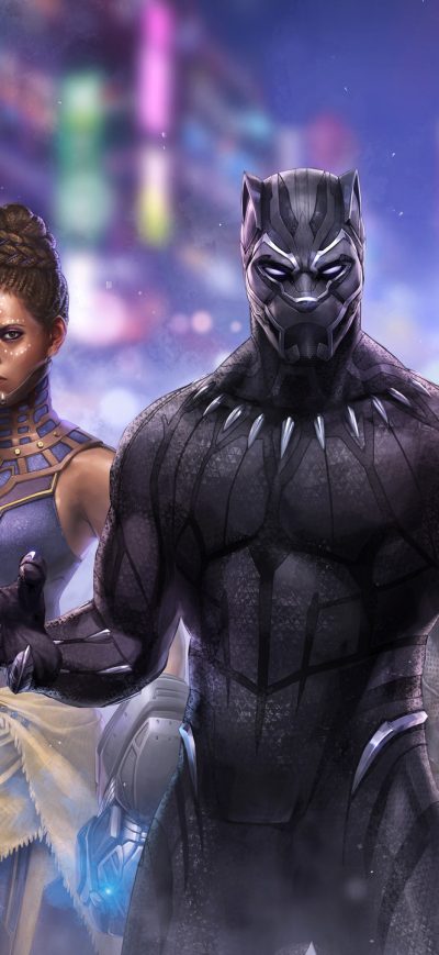 Fond d'écran iPhone Black Panther Marvel Fight