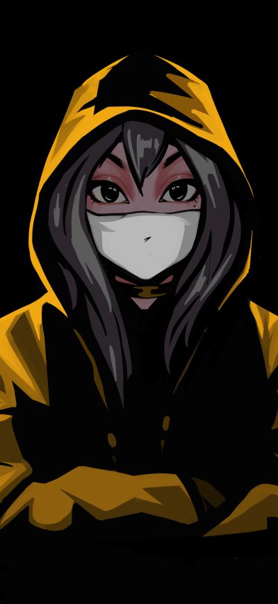 Fond d'écran iPhone Anime Girl Mask Minimal 4k