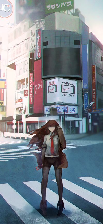 Fond d'écran iPhone Makise Kurisu Anime Manga Character 4k