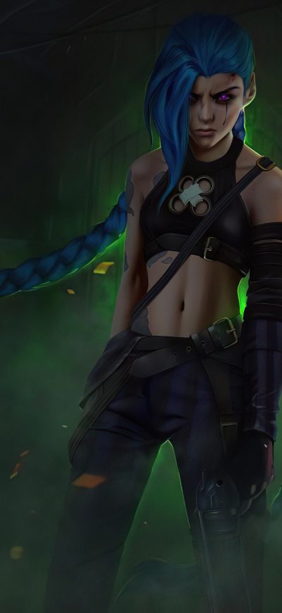 Fond d'écran iPhone Arcane Jinx League Of Legend 5k