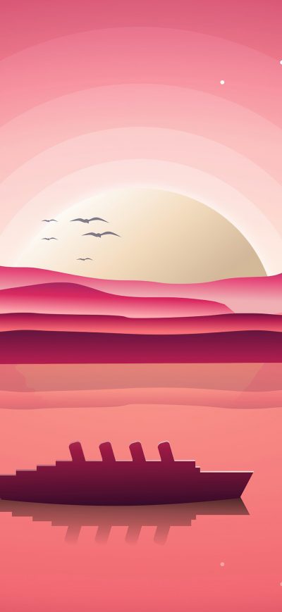Fond d'écran iPhone Seashore Sunset Minimal