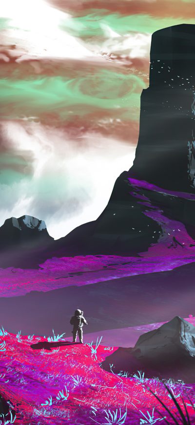 Fond d'écran iPhone Purple Life Of Astronaut