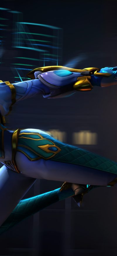 Fond d'écran iPhone Tracer Overwatch Supersaiyanblue Digital Art 4k