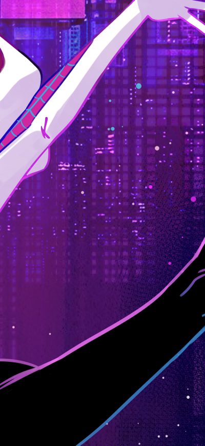 Fond d'écran Spider Gwen 4k Art sur iPhone